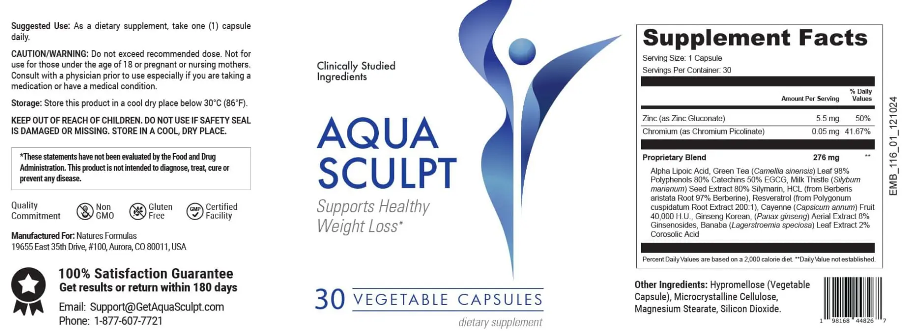 aqua sculpt ingredients